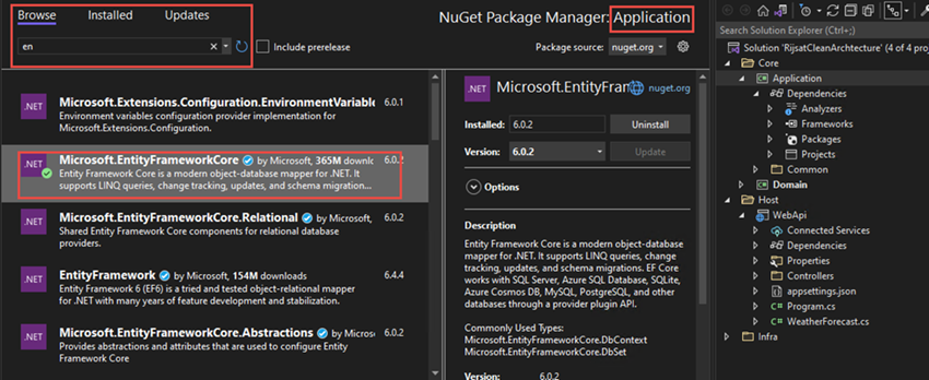 Clean Architecture with .NET 6 Using Entity Framework